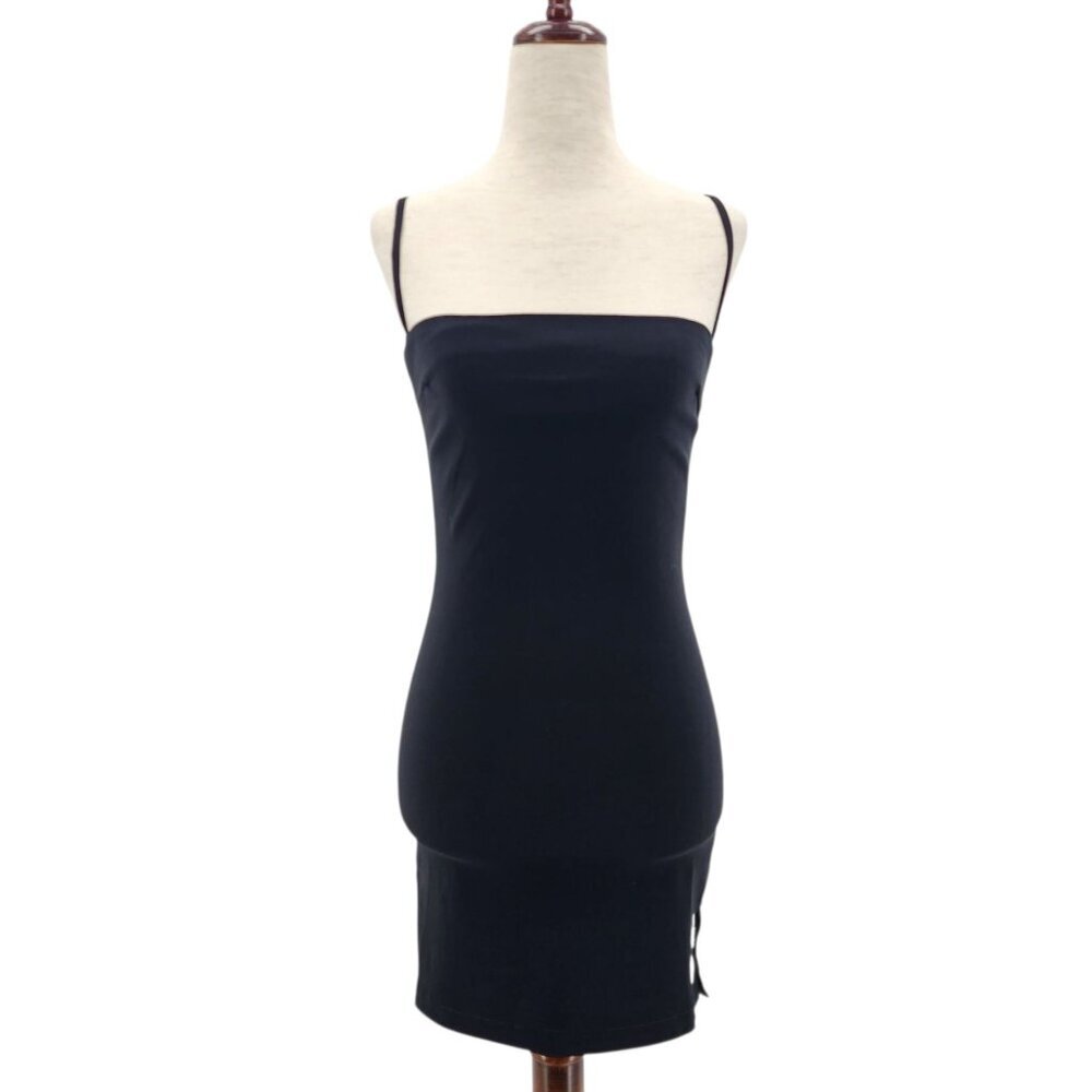 UNIF Womens XS Dress O-Ren Bodycon Embroidered Dragon Mini Black Fitted Party